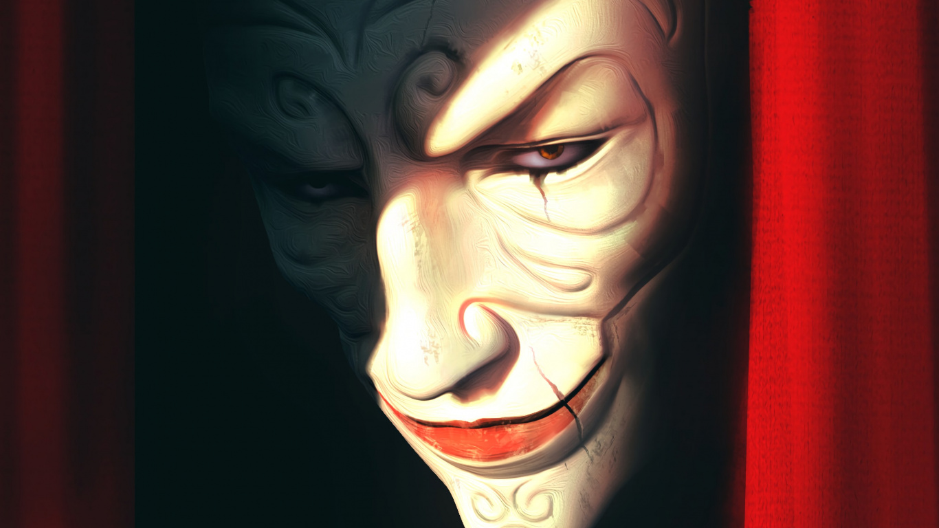 Maquillage Rouge et Noir. Wallpaper in 1366x768 Resolution