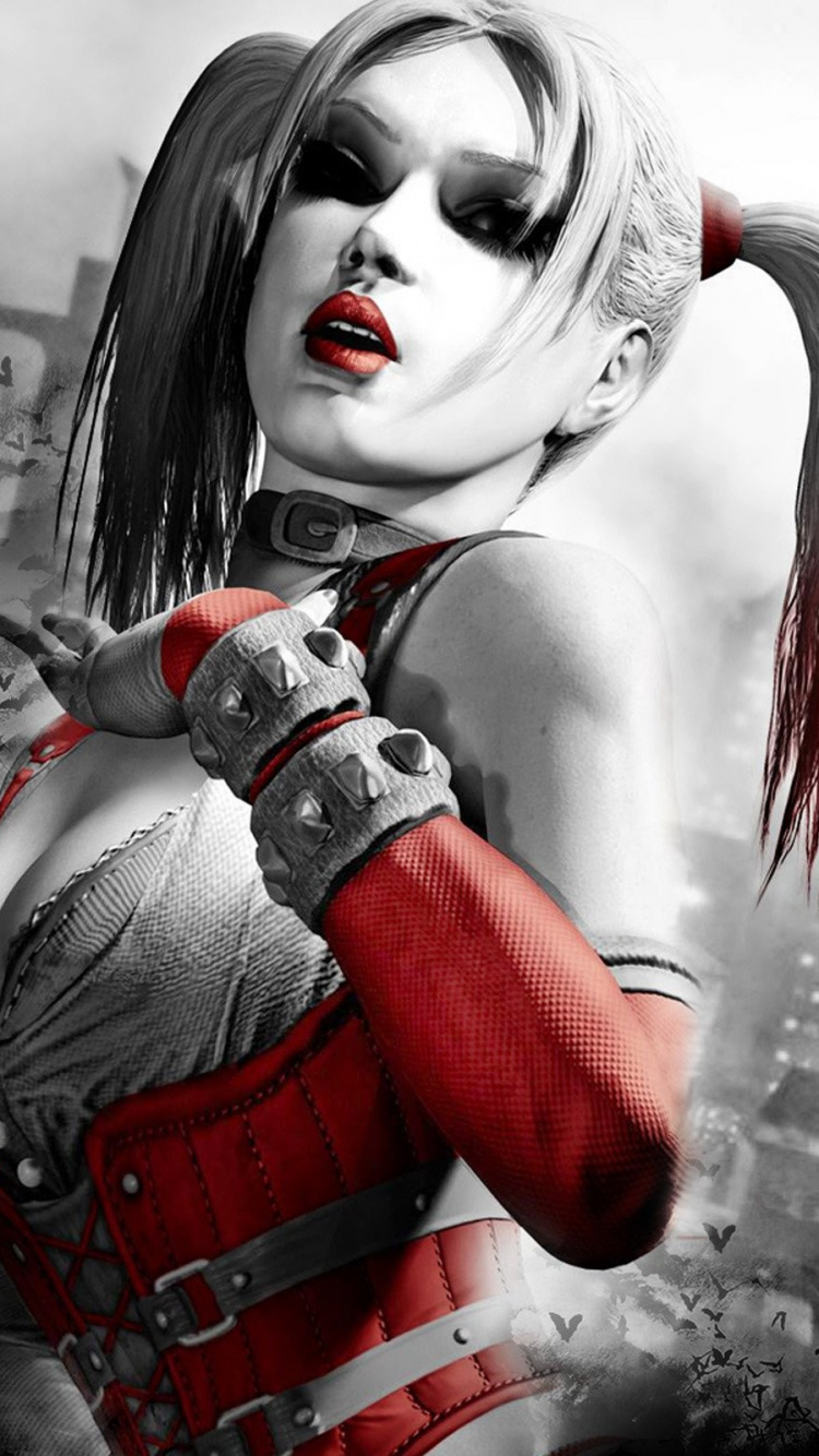 Harley Quinn, Joker, Batman, Supervillain, Catwoman. Wallpaper in 750x1334 Resolution