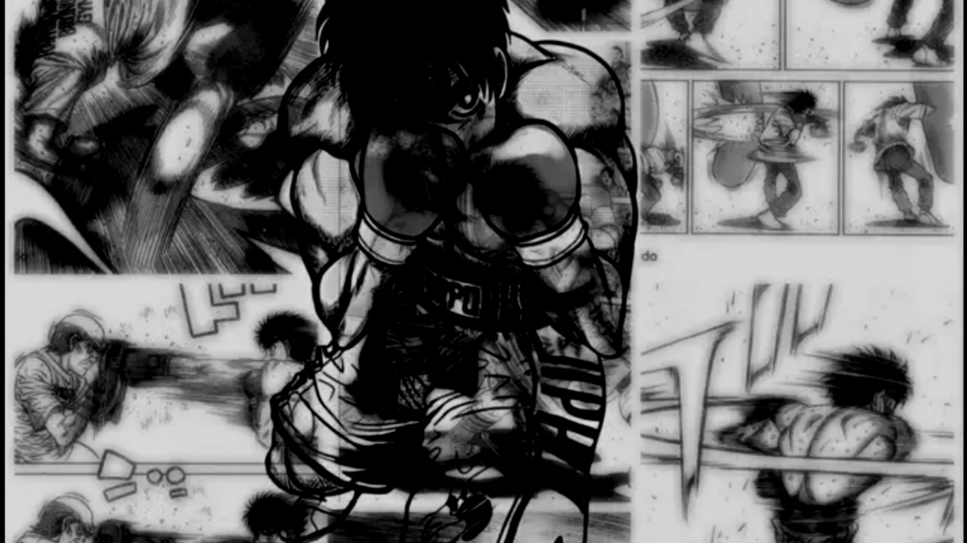 Hajime no Ippo, Anime, Sleeve, Drawing, Black. Wallpaper in 1366x768 Resolution