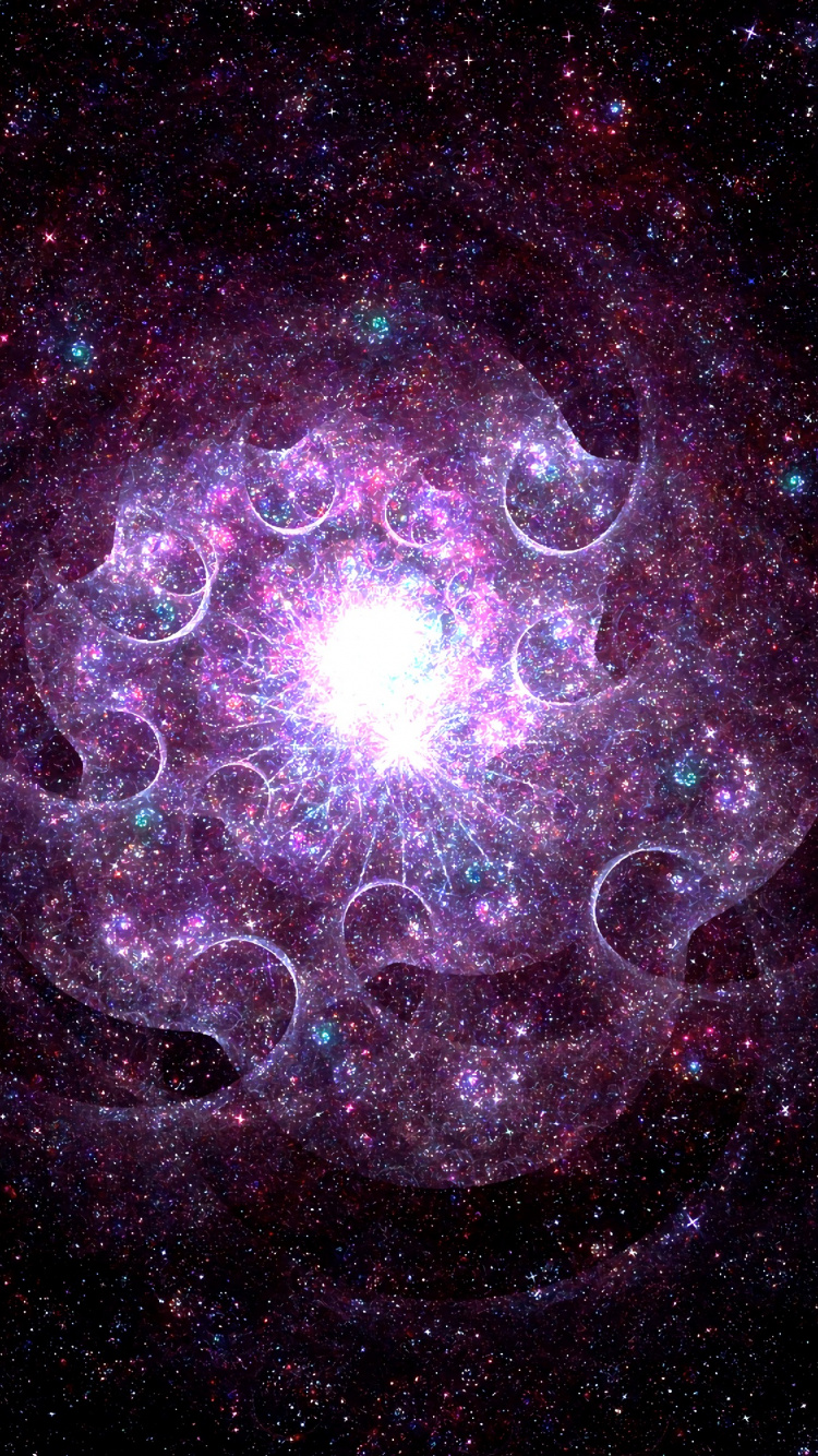 Ilustración de Galaxia Púrpura y Negra. Wallpaper in 750x1334 Resolution