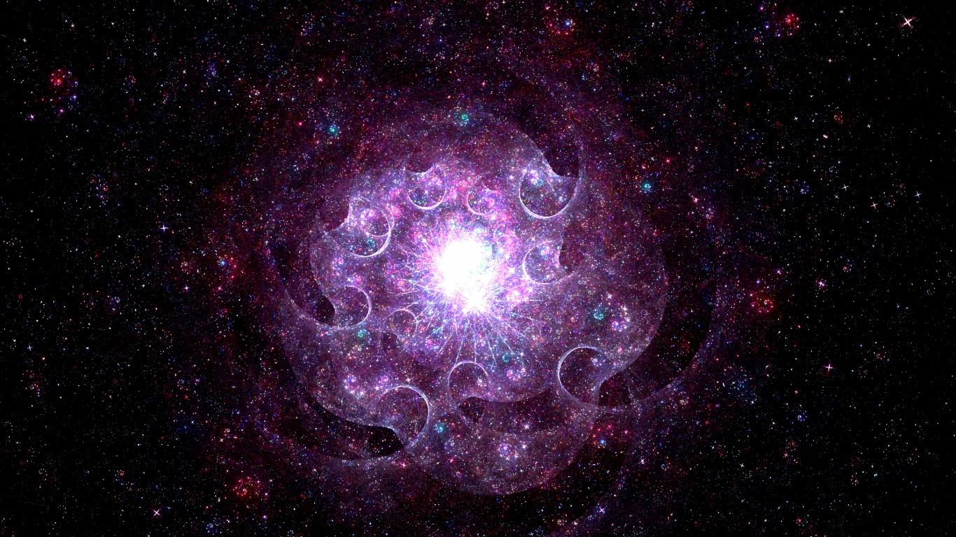 Purple and Black Galaxy Illustration. Wallpaper in 1366x768 Resolution