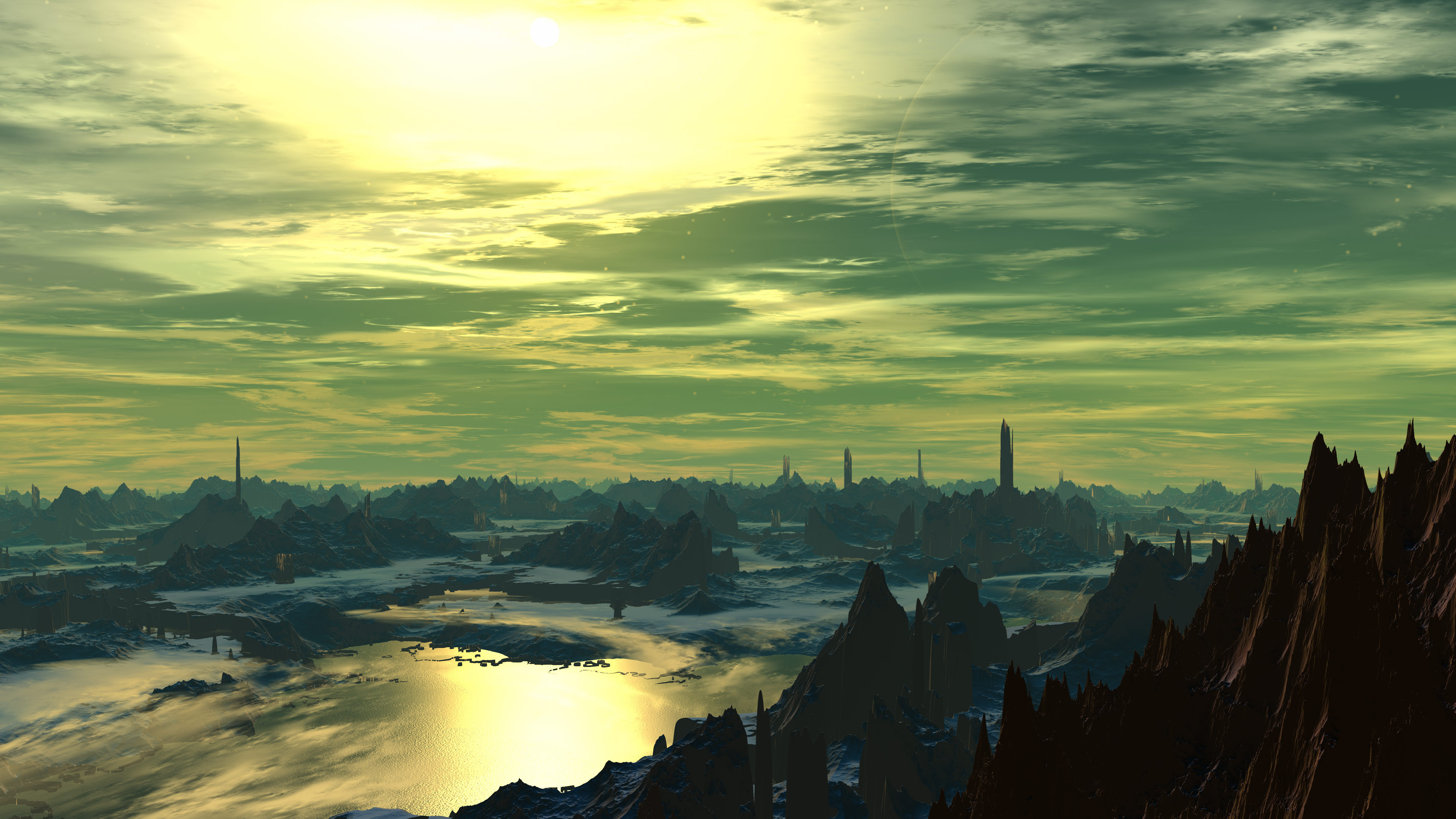 地平线, 早上, 气氛, 阳光, 黎明 壁纸 3840x2160 允许