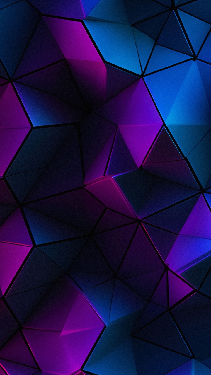 Triangle, Blue, Pink, Purple, Symétrie. Wallpaper in 720x1280 Resolution