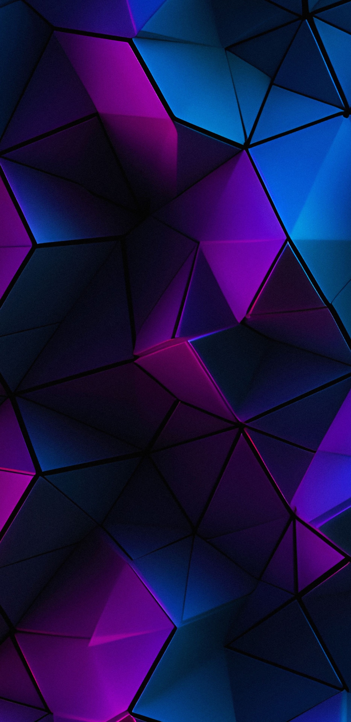 Triangulo, Azul, Rosa, Morado, Simetría. Wallpaper in 1440x2960 Resolution
