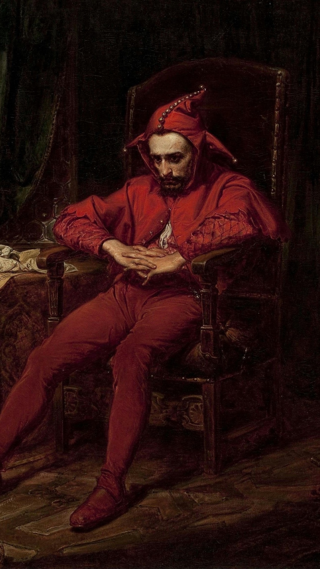 Stanczyk Jan Matejko, Das Nationalmuseum in Warschau, Kunst, Narr, Ölmalerei. Wallpaper in 1080x1920 Resolution