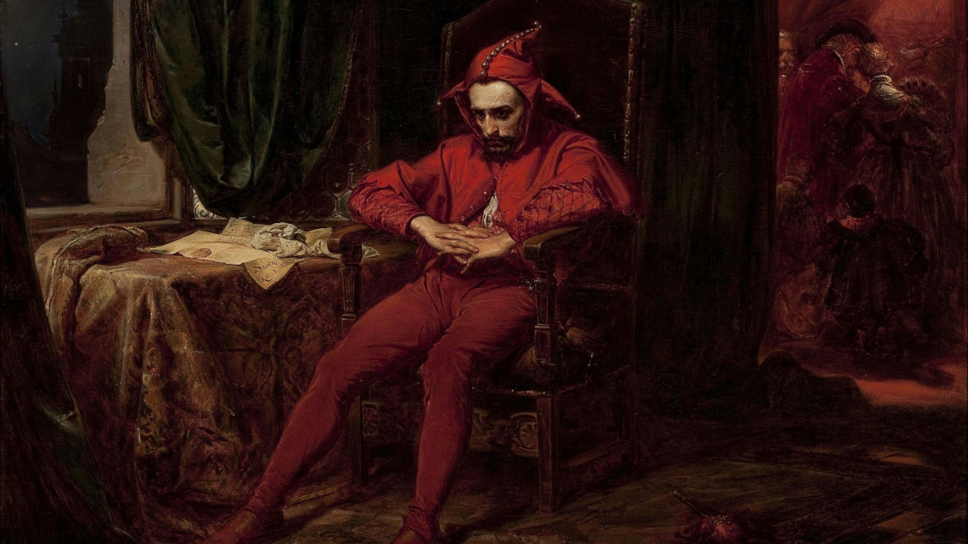 Stanczyk Jan Matejko, Staczyk, The National Museum in Warsaw, Art, Jester. Wallpaper in 1366x768 Resolution