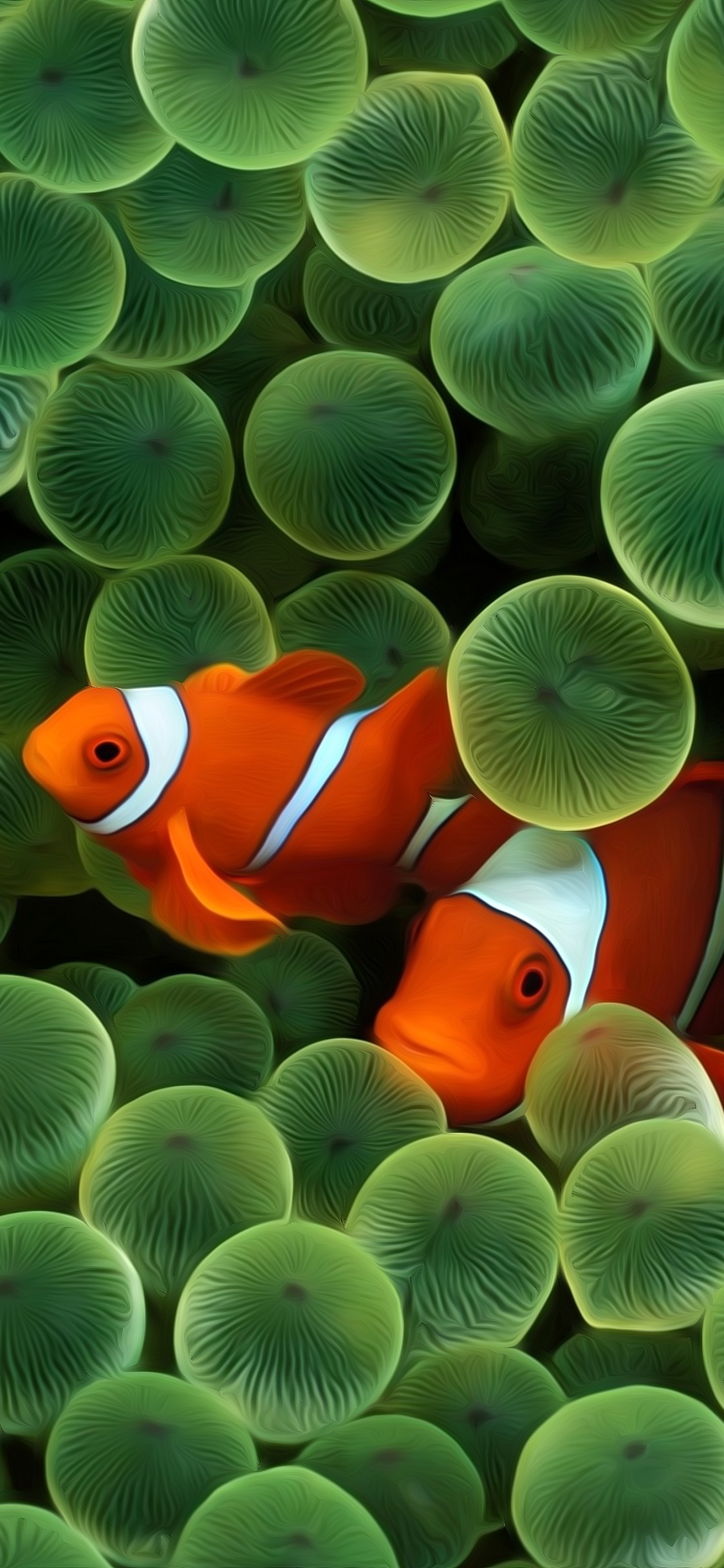 Manzana, Ios, Smartphone, Verde, Azul. Wallpaper in 1125x2436 Resolution