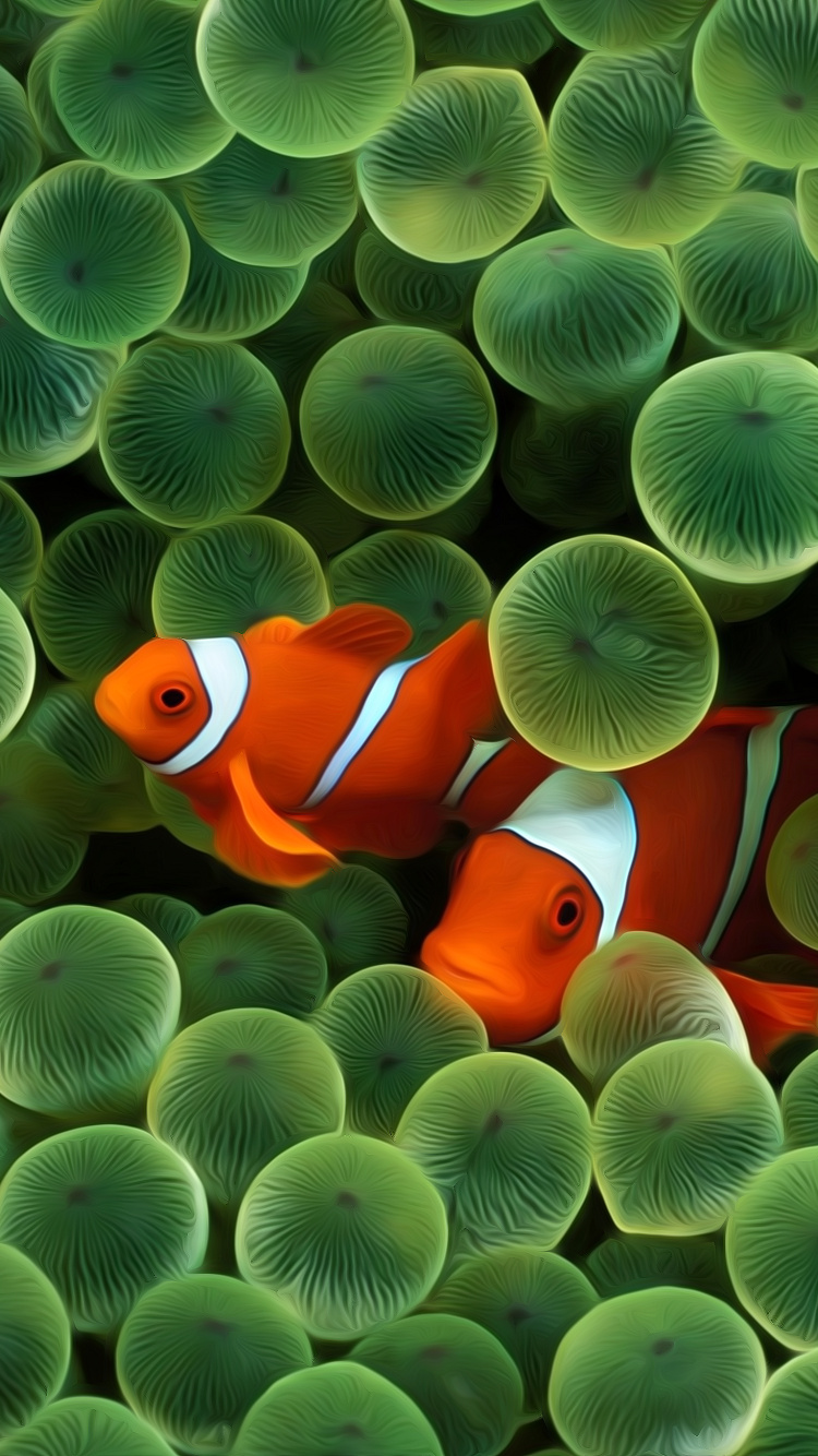 Manzana, Ios, Smartphone, Verde, Azul. Wallpaper in 750x1334 Resolution