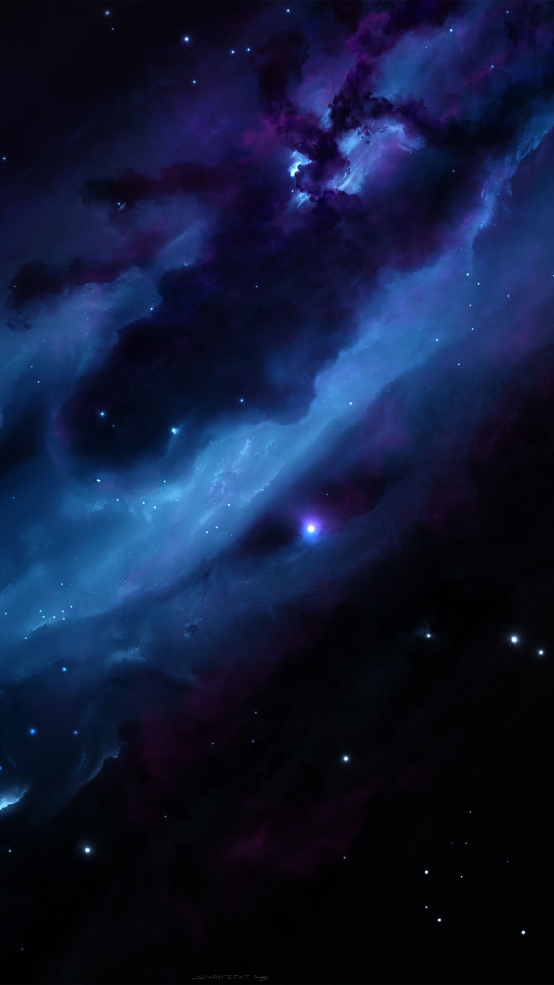 Ilustración de Galaxia Púrpura y Blanca. Wallpaper in 1080x1920 Resolution