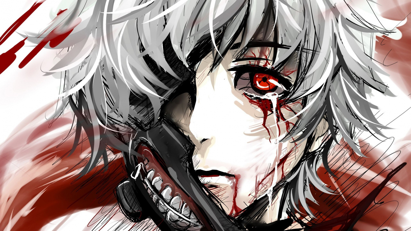 White Haired Male Anime Character. Wallpaper in 1366x768 Resolution