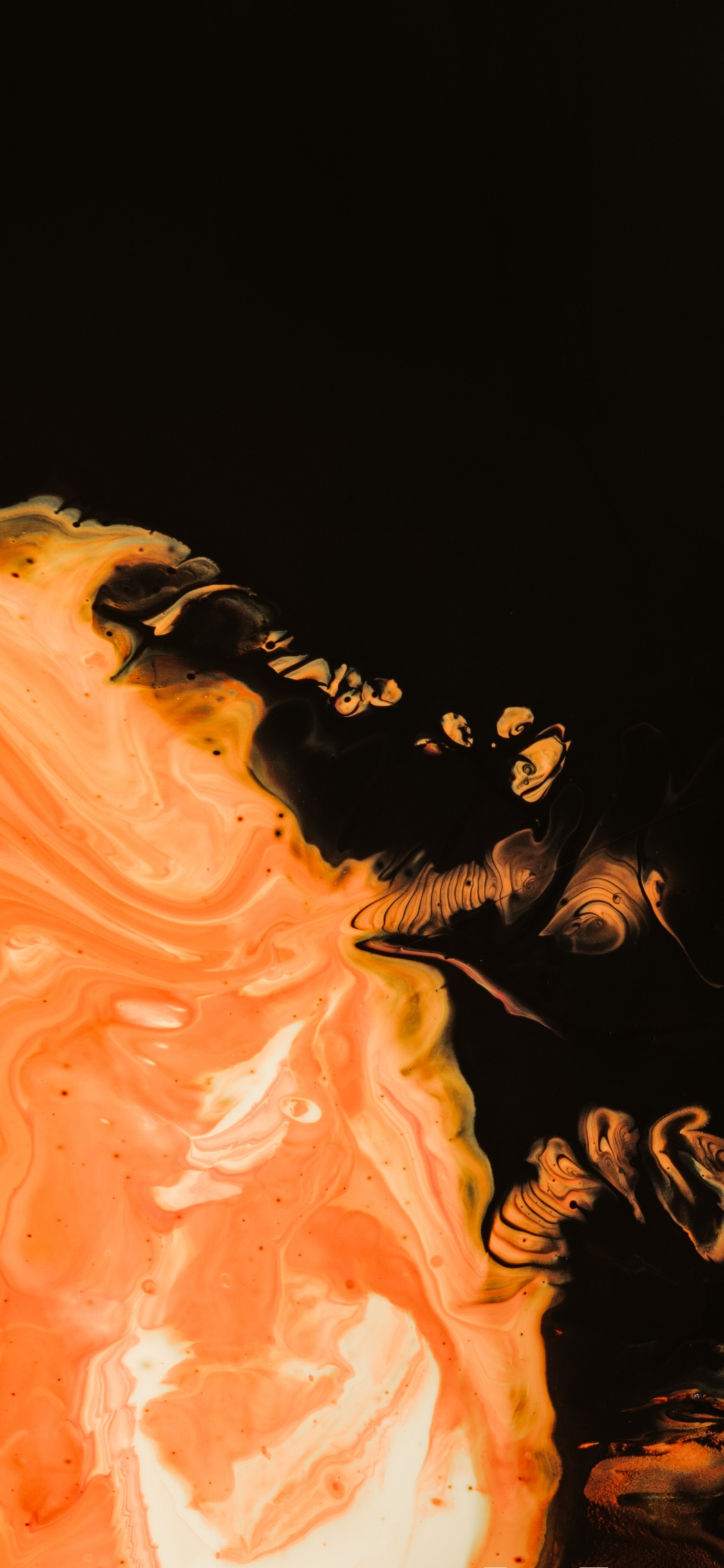 Illustration de Fumée Orange et Jaune. Wallpaper in 1125x2436 Resolution