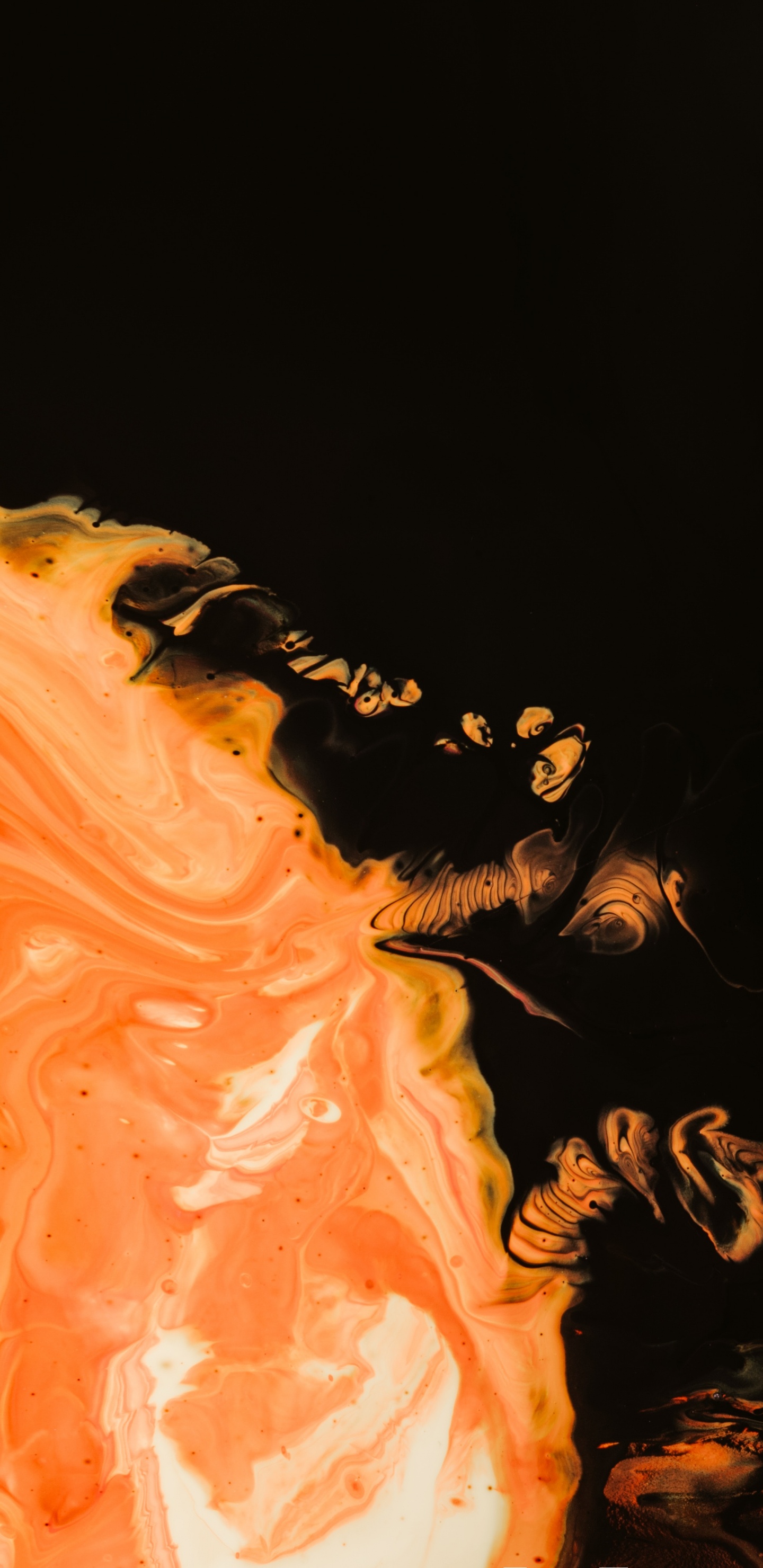 Illustration de Fumée Orange et Jaune. Wallpaper in 1440x2960 Resolution