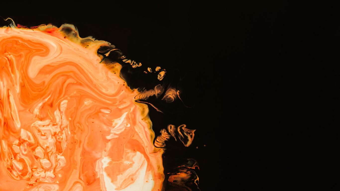 Orange and Yellow Smoke Illustration. Wallpaper in 1366x768 Resolution