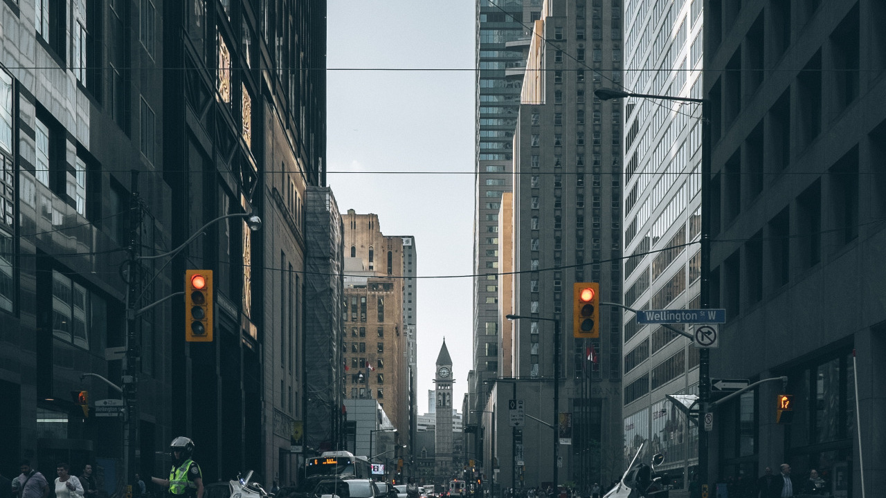 Ciudad Edificios Calle de Gran Altura, Edificio, Edificio de Gran Altura, Ilustración, Arte. Wallpaper in 1280x720 Resolution