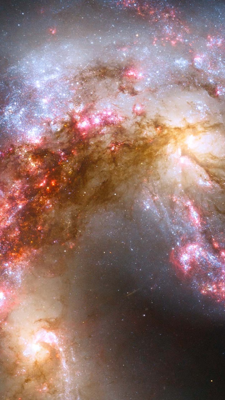 Illustration de la Galaxie Bleue et Rouge. Wallpaper in 720x1280 Resolution