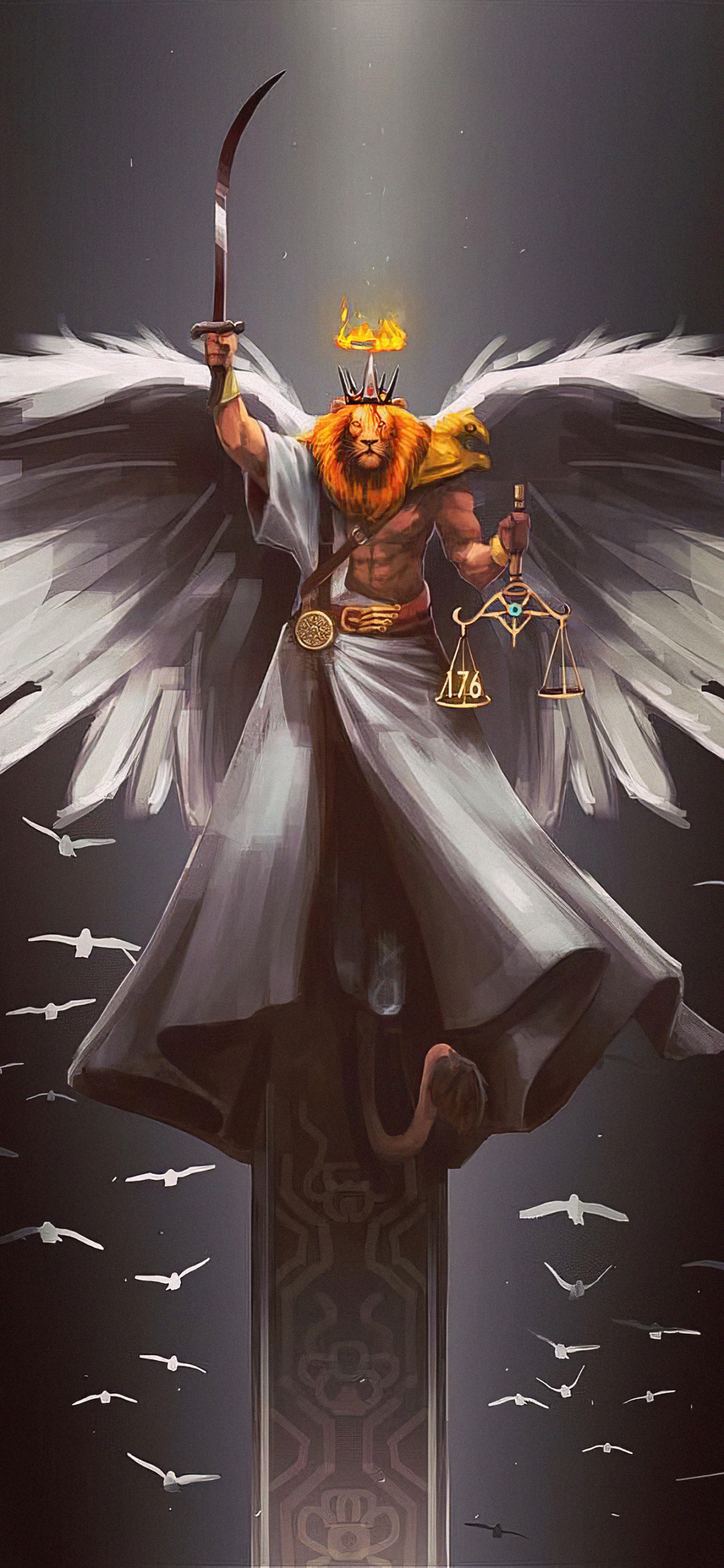 Painting, Bird, Beak, Feather, Wing. Wallpaper in 1125x2436 Resolution