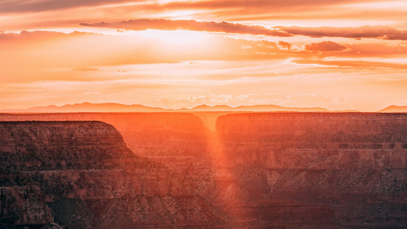 Ambiente, Afterglow, Paisaje Natural, Naranja, Atardecer. Wallpaper in 1366x768 Resolution