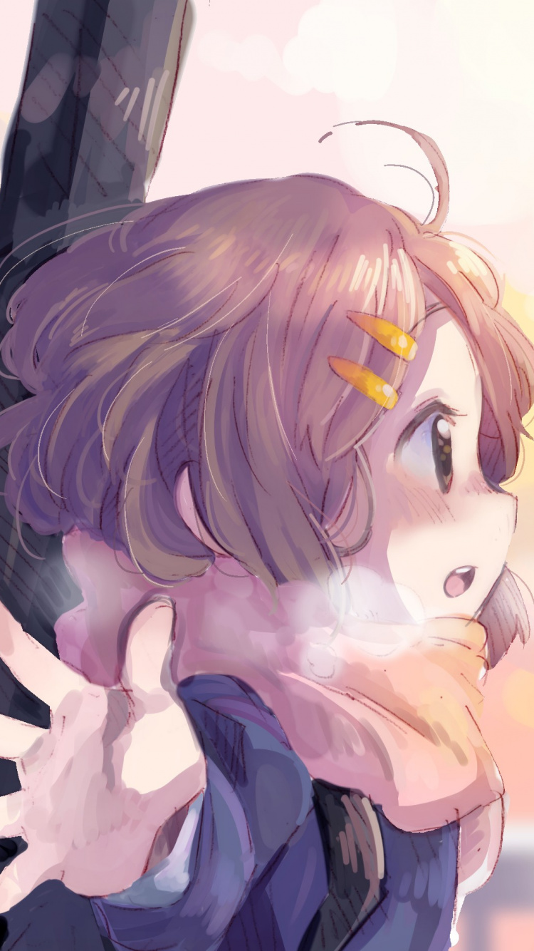 唯平泽, 梓。, Mio秋山, K-对, 嘴 壁纸 750x1334 允许