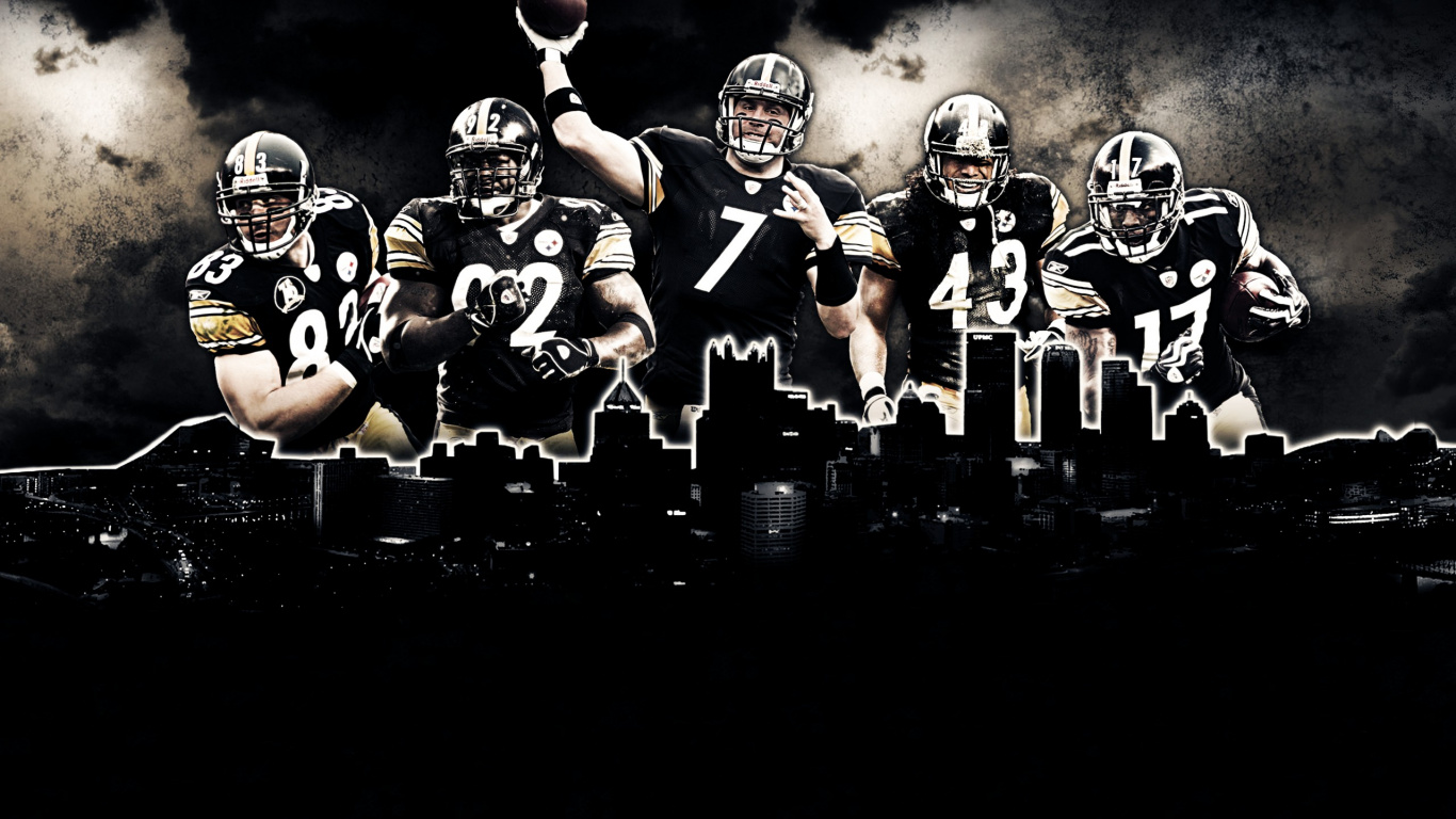 Football Players in Black and White Uniform. Wallpaper in 1366x768 Resolution