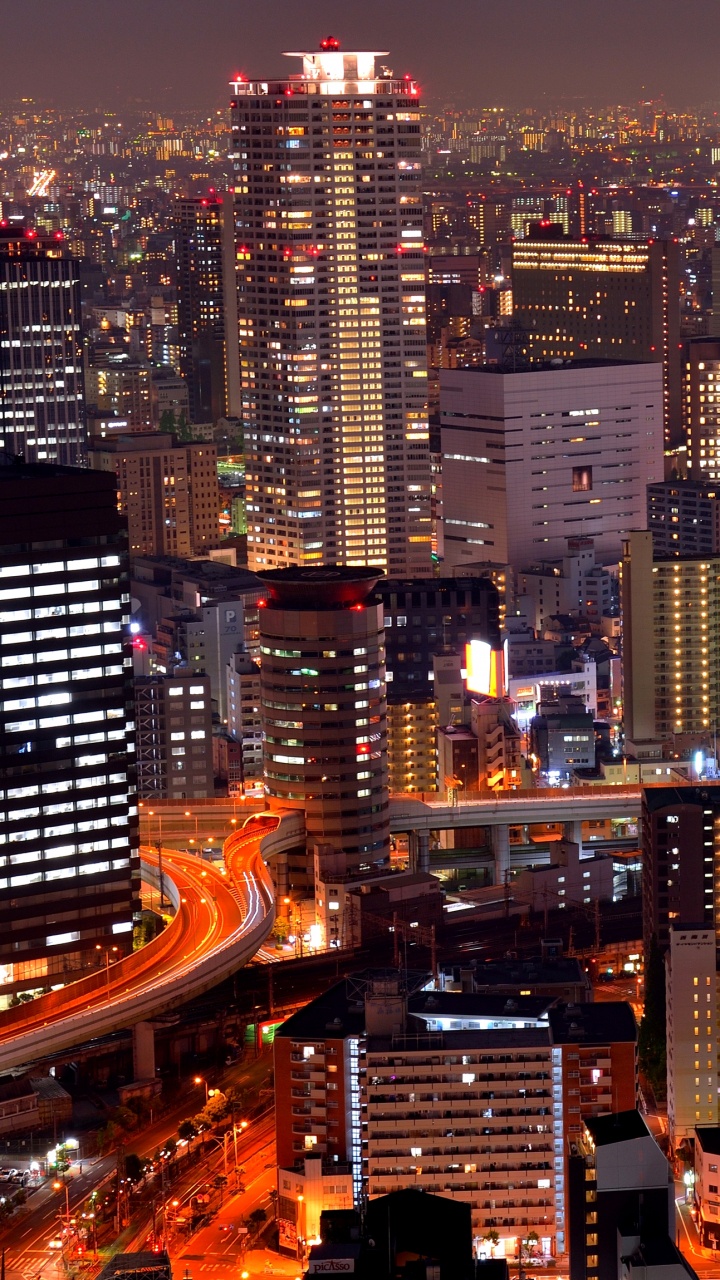 大坂, 城市景观, 城市, 大都会, 天际线 壁纸 720x1280 允许