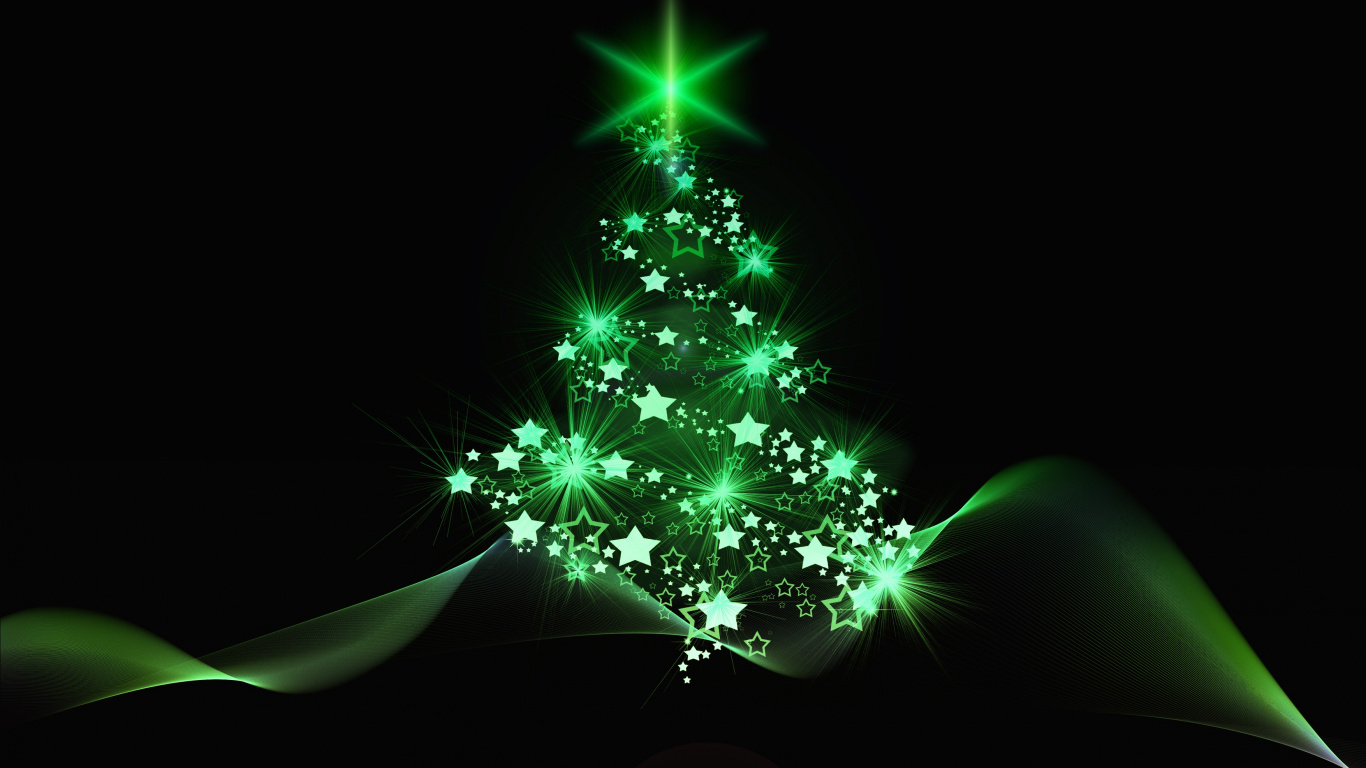Weihnachten, Weihnachtsbaum, Gr, Weihnachtsdekoration, Licht. Wallpaper in 1366x768 Resolution