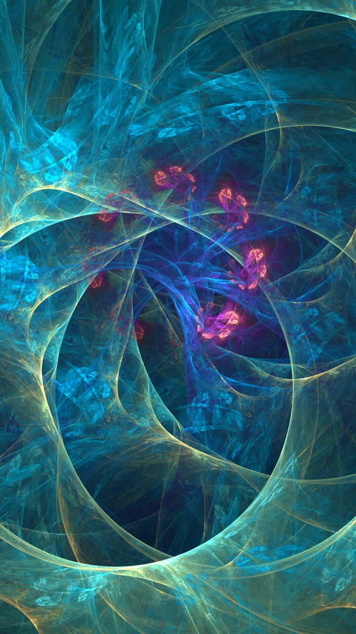 分形技术, 电蓝色的, 旋涡, 圆圈, 空间 壁纸 720x1280 允许