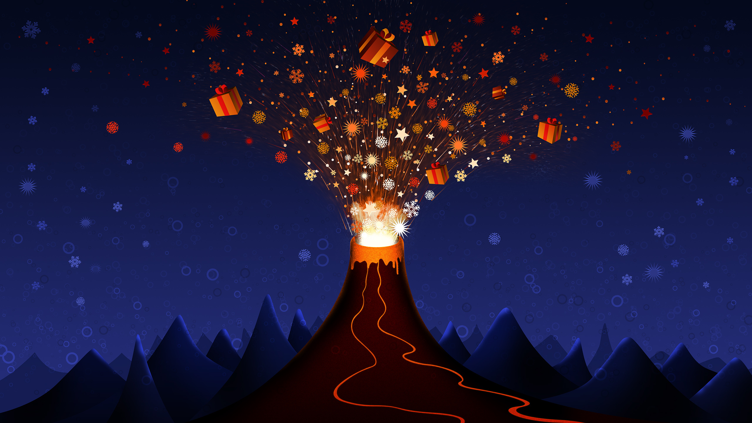 Red and Yellow Heart Shaped Lights. Wallpaper in 2560x1440 Resolution