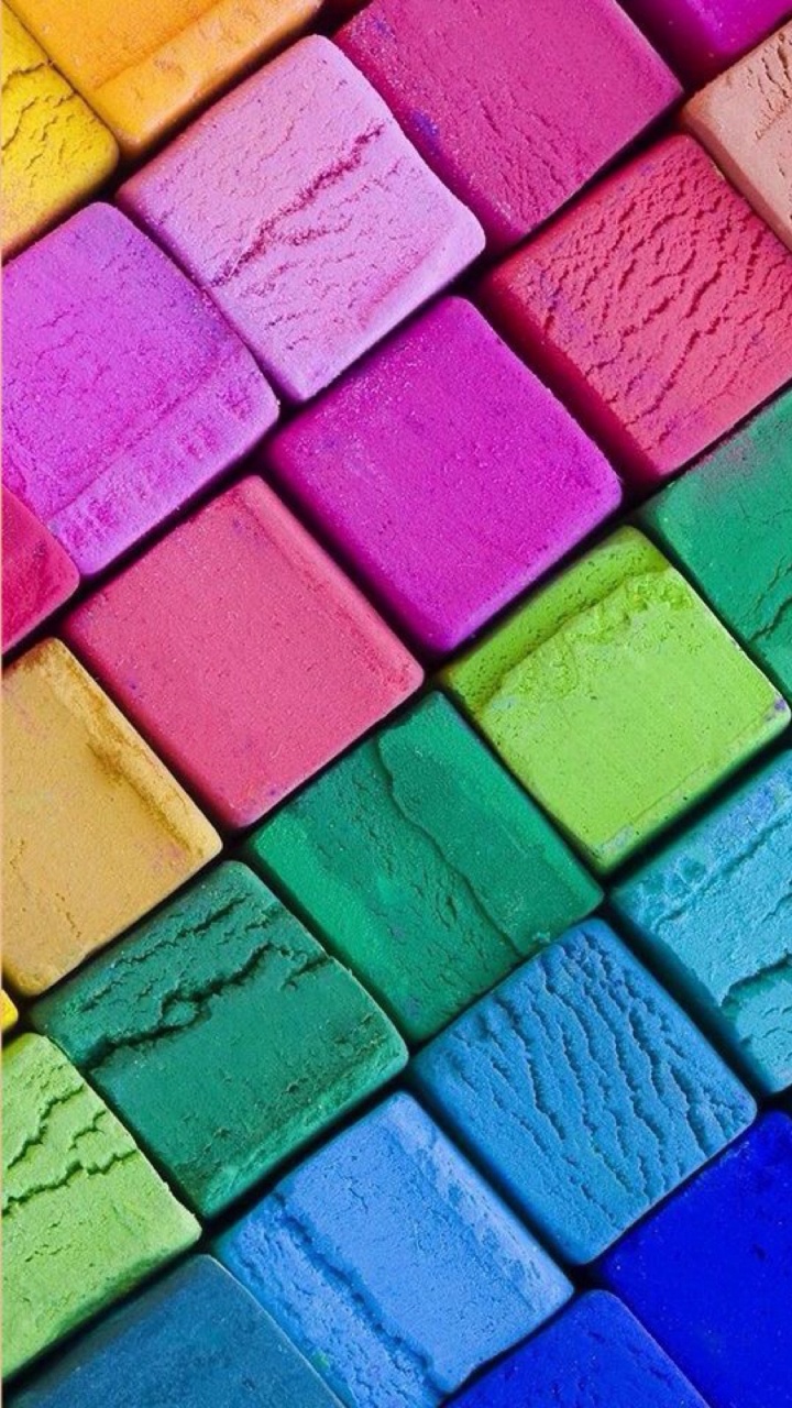 Pared Pintada Azul Amarillo y Rosa. Wallpaper in 720x1280 Resolution