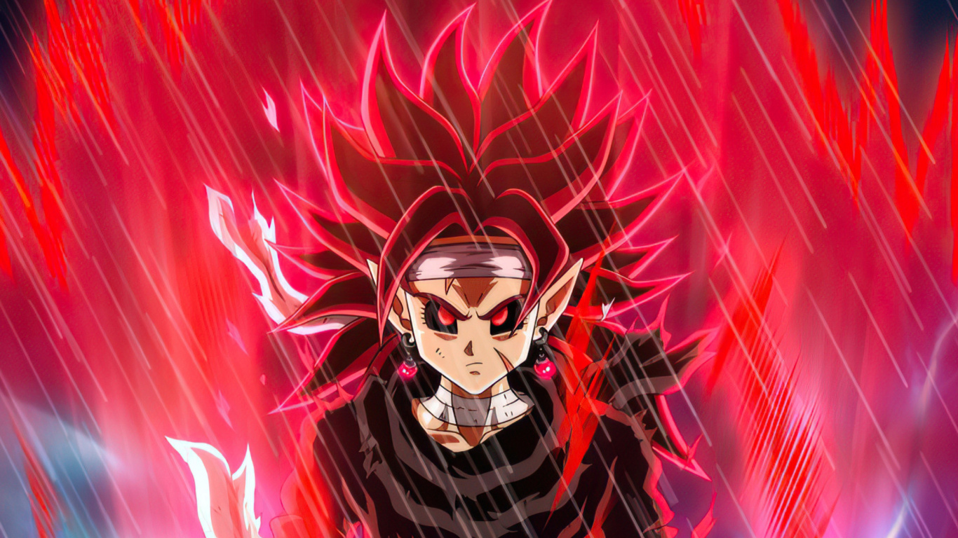 Anime, Saiyajin Oscuro, Goku, Zamasu, Vegeta. Wallpaper in 1366x768 Resolution