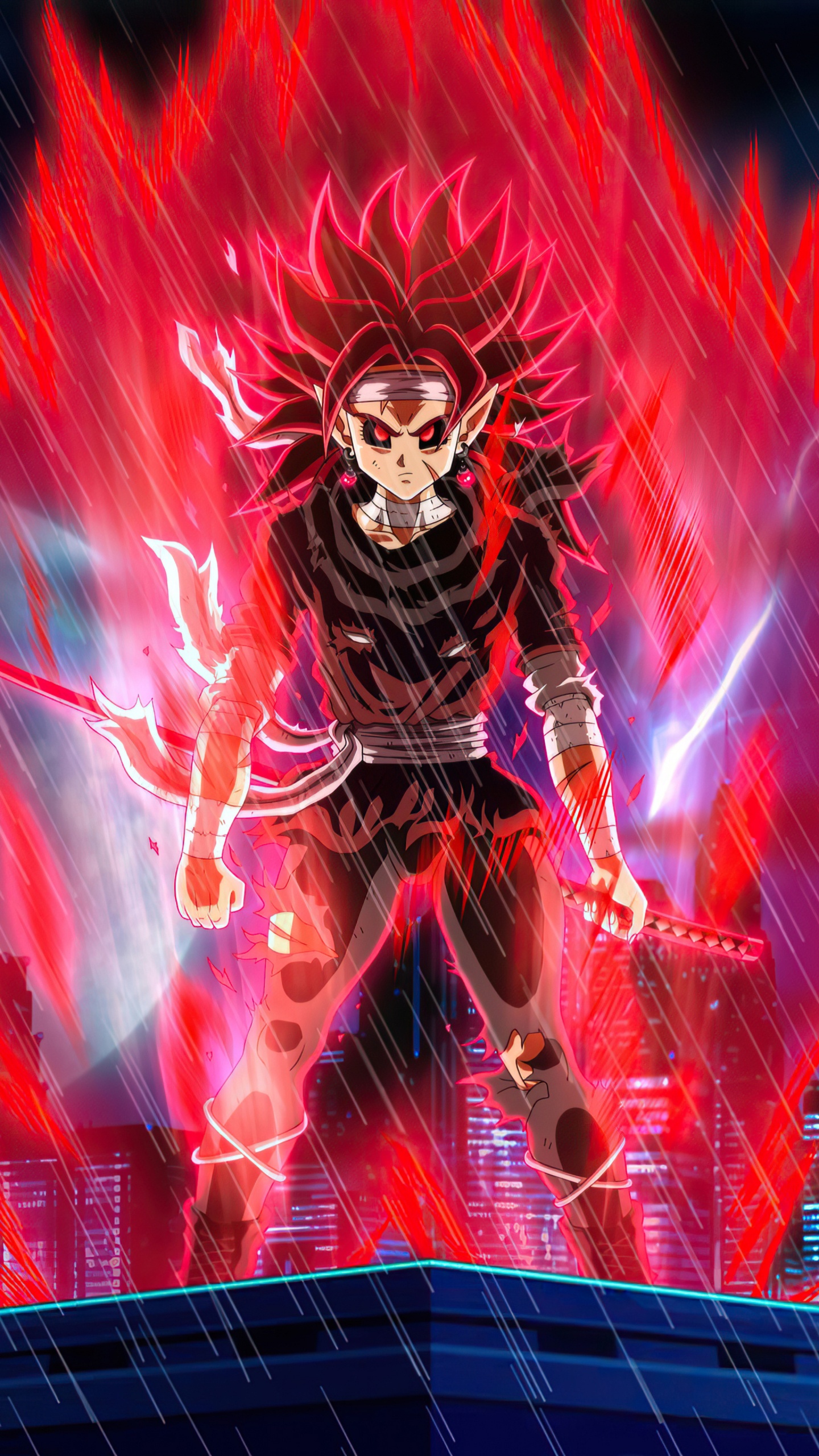 L'anime, Saiyan Noir, Goku, Zamasu, Vegeta. Wallpaper in 1440x2560 Resolution