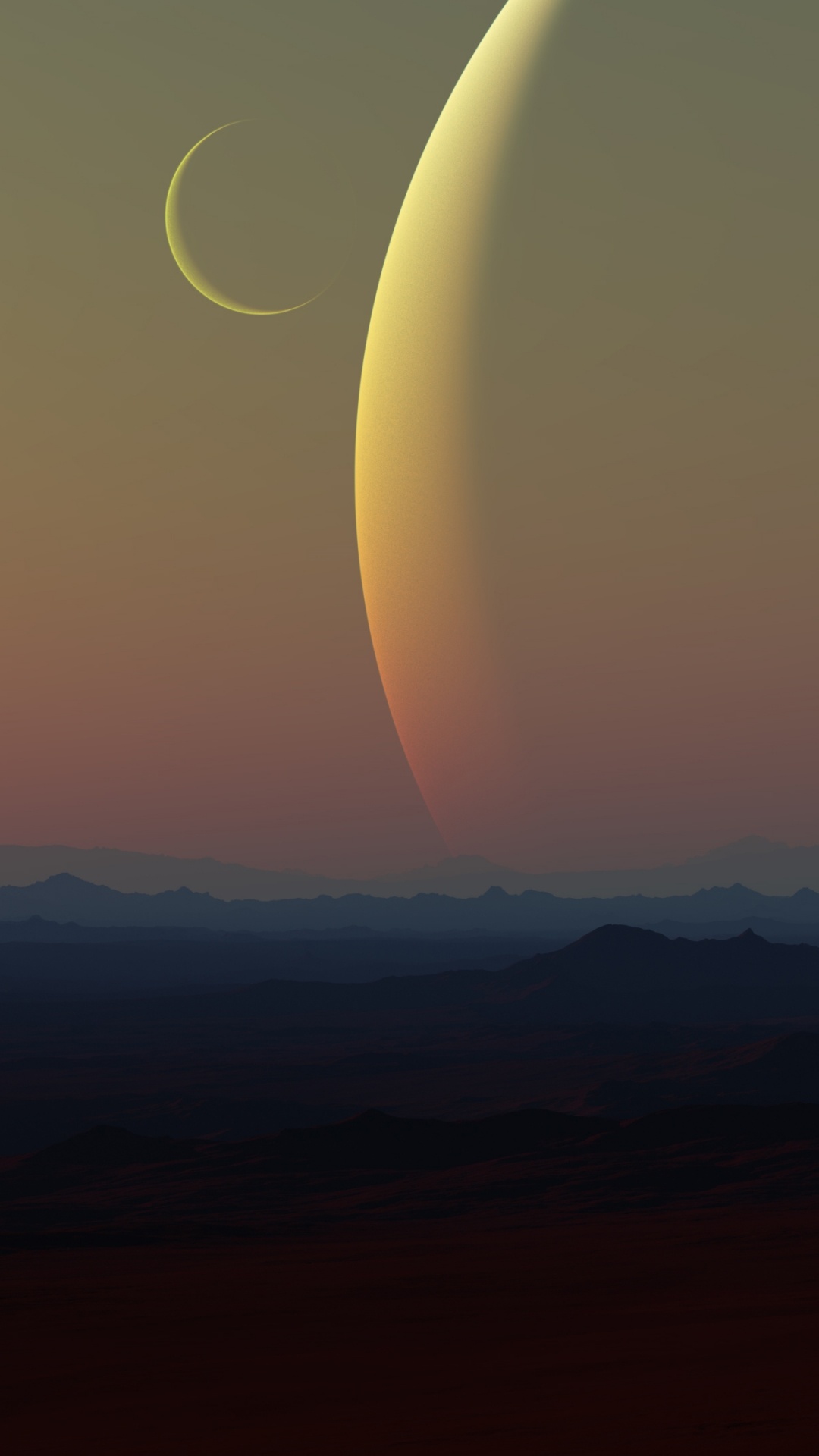 Silhouette of Mountains Under Blue Sky During Sunset. Wallpaper in 1080x1920 Resolution