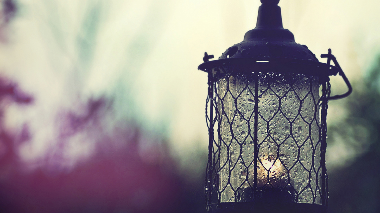 Black Metal Candle Lantern on Table. Wallpaper in 1280x720 Resolution