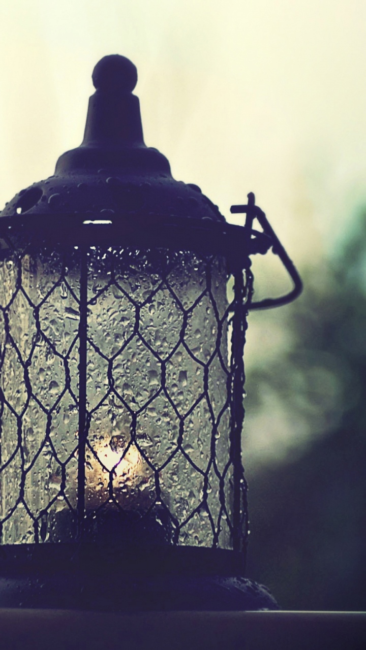 Black Metal Candle Lantern on Table. Wallpaper in 720x1280 Resolution