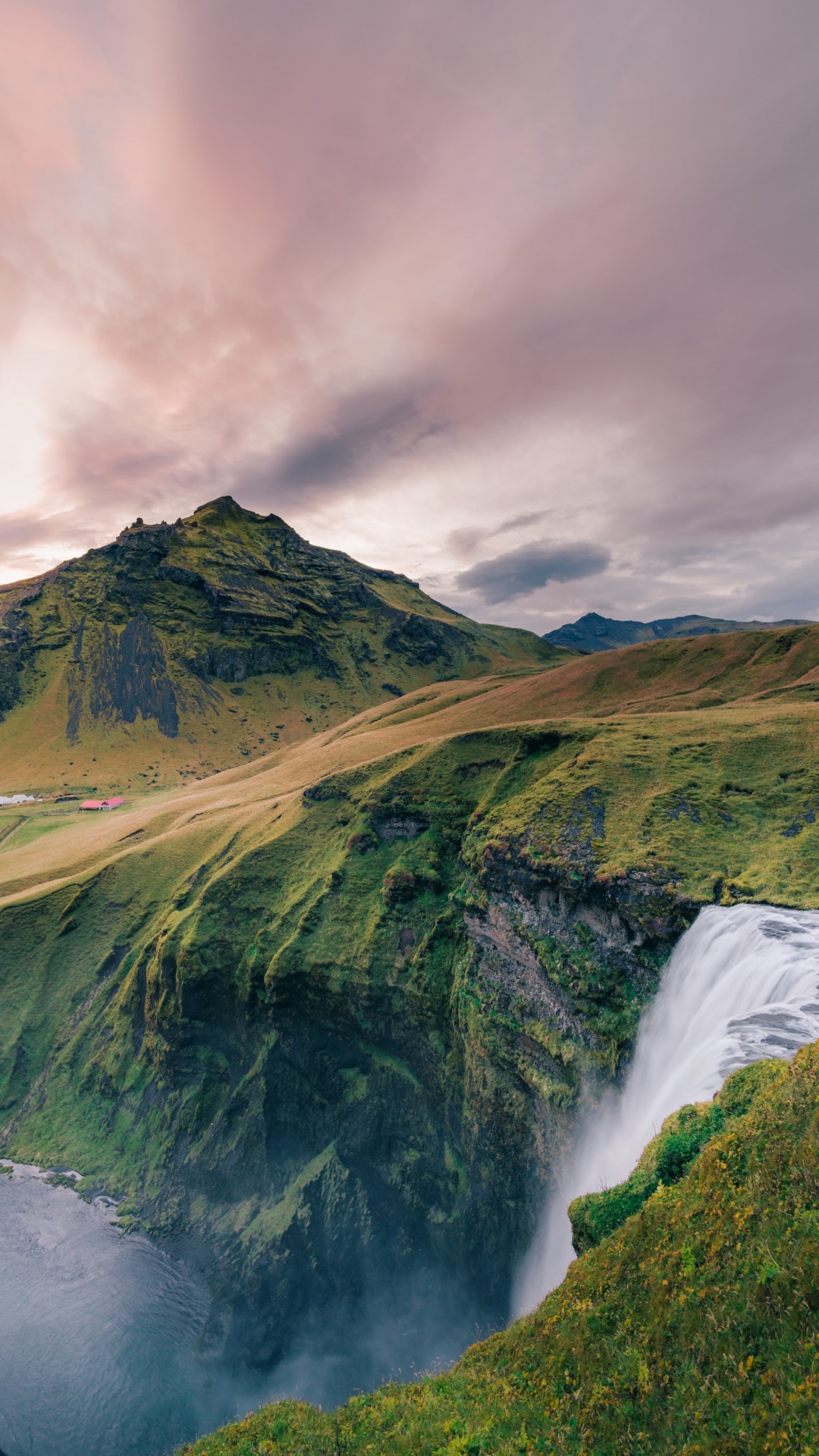 Skgafoss, Wobi - Das Faircamper Portal, Cloud, Water, Mountain. Wallpaper in 1080x1920 Resolution