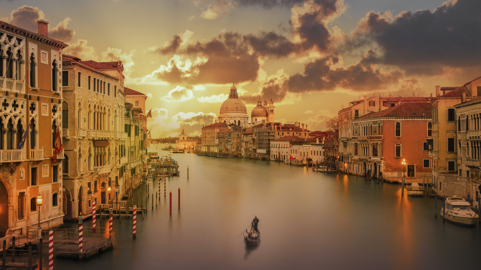 大运河, 滑雪缆车, 运河, 反射, 城市 壁纸 1920x1080 允许