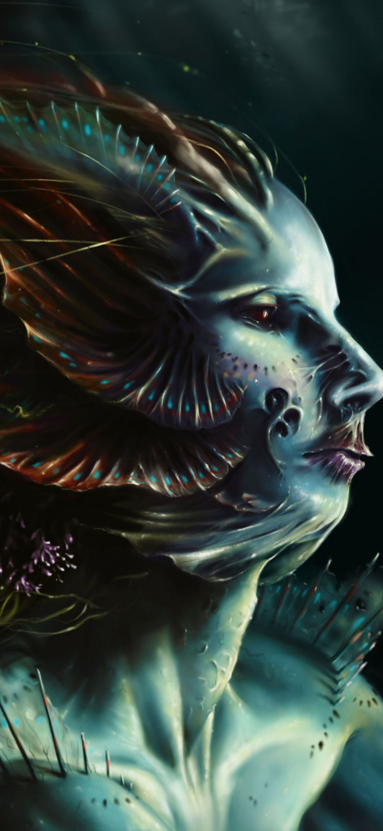 Woman With Brown Hair Illustration. Wallpaper in 1242x2688 Resolution