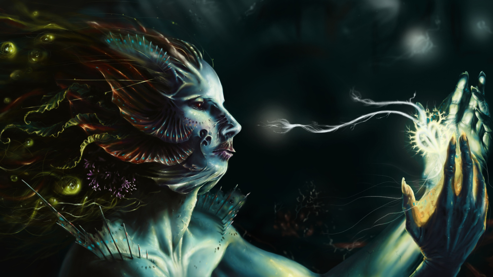 Femme Aux Cheveux Bruns Illustration. Wallpaper in 1920x1080 Resolution