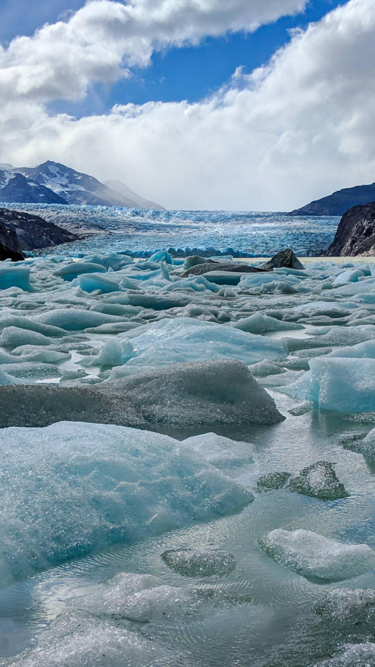 Lago de Origen Glaciar, Glaciar, Glaciar Gris, Catedral de Mármol, Agua. Wallpaper in 750x1334 Resolution