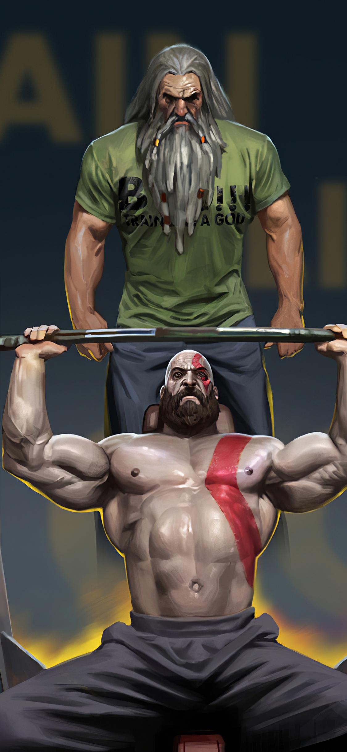 Kratos Training, Gott Des Krieges, Kratos, Gewichtheber, Langhantel. Wallpaper in 1125x2436 Resolution