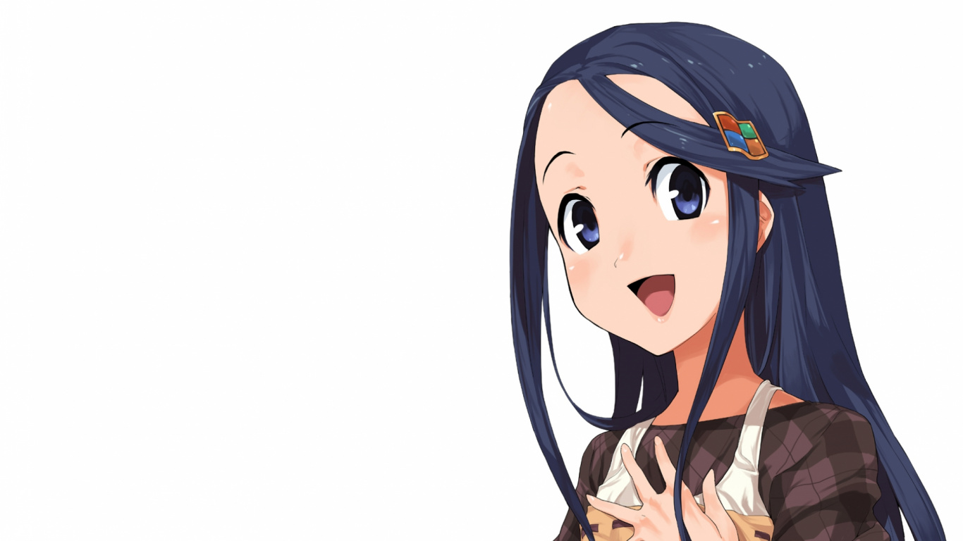 Personnage D'anime Fille Aux Cheveux Bleus. Wallpaper in 1366x768 Resolution