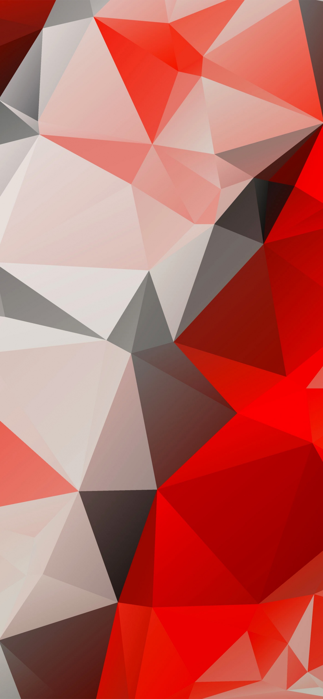 多边形, 红色的, 三角形, 对称, 矢量图形 壁纸 1125x2436 允许