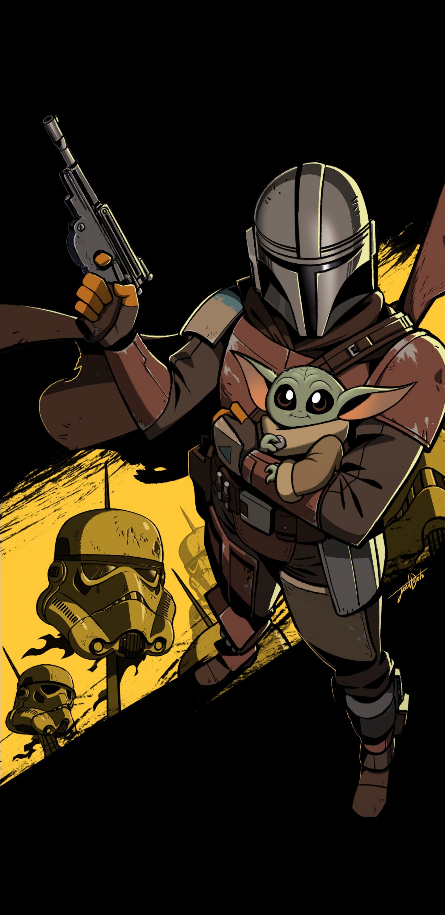 Star Wars, la Compañía de Walt Disney, Yoda, Amoled, Jedi. Wallpaper in 1440x2960 Resolution