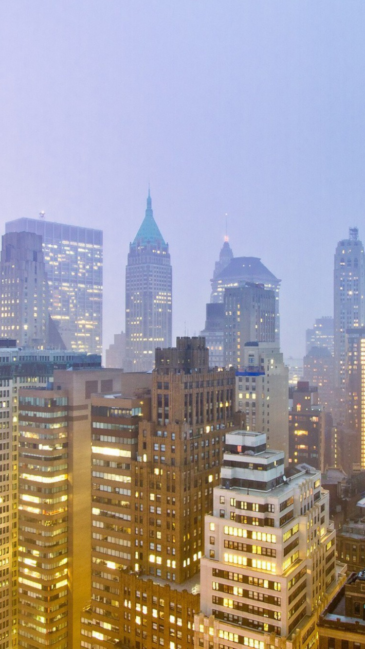 Horizonte de la Ciudad Durante la Noche. Wallpaper in 750x1334 Resolution