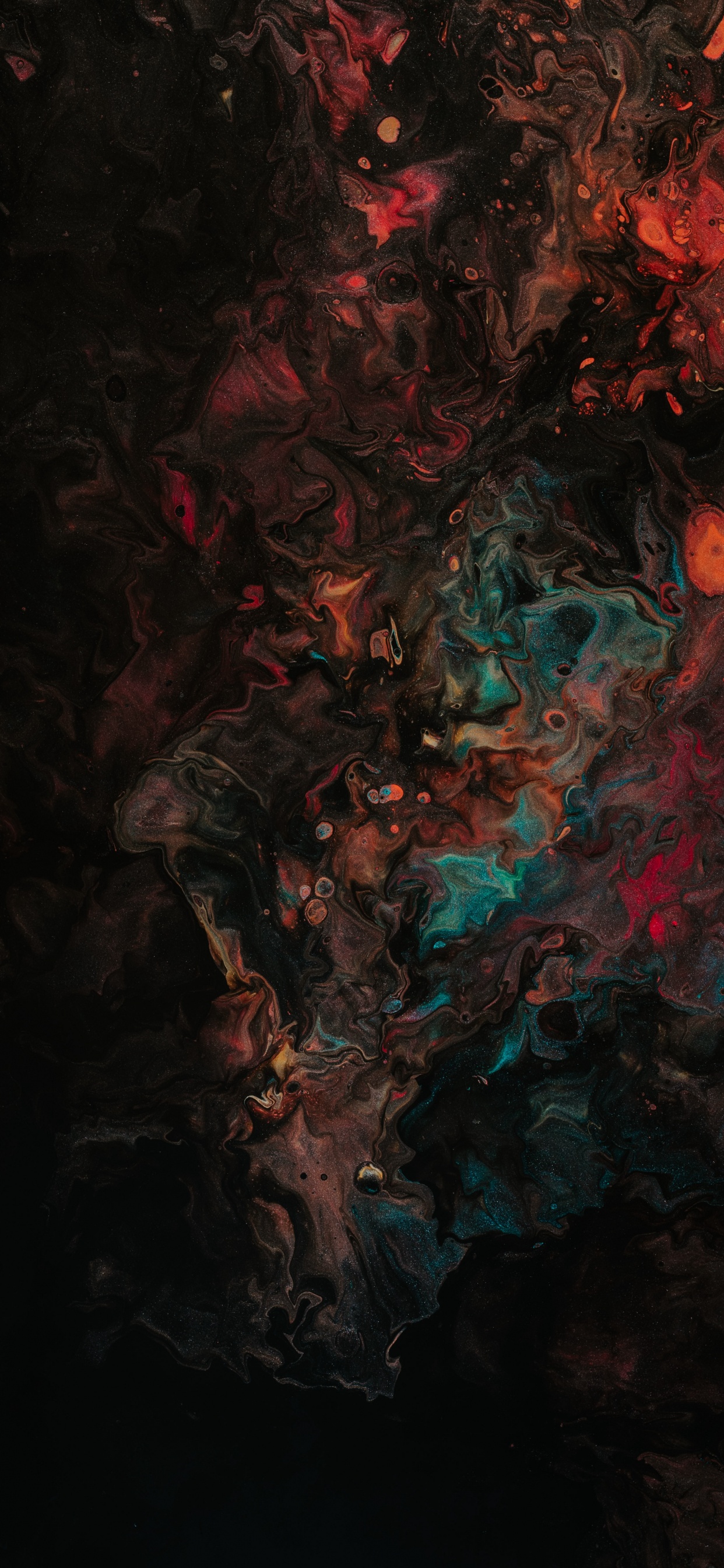 Blue Red and Black Abstract Painting. Wallpaper in 1242x2688 Resolution