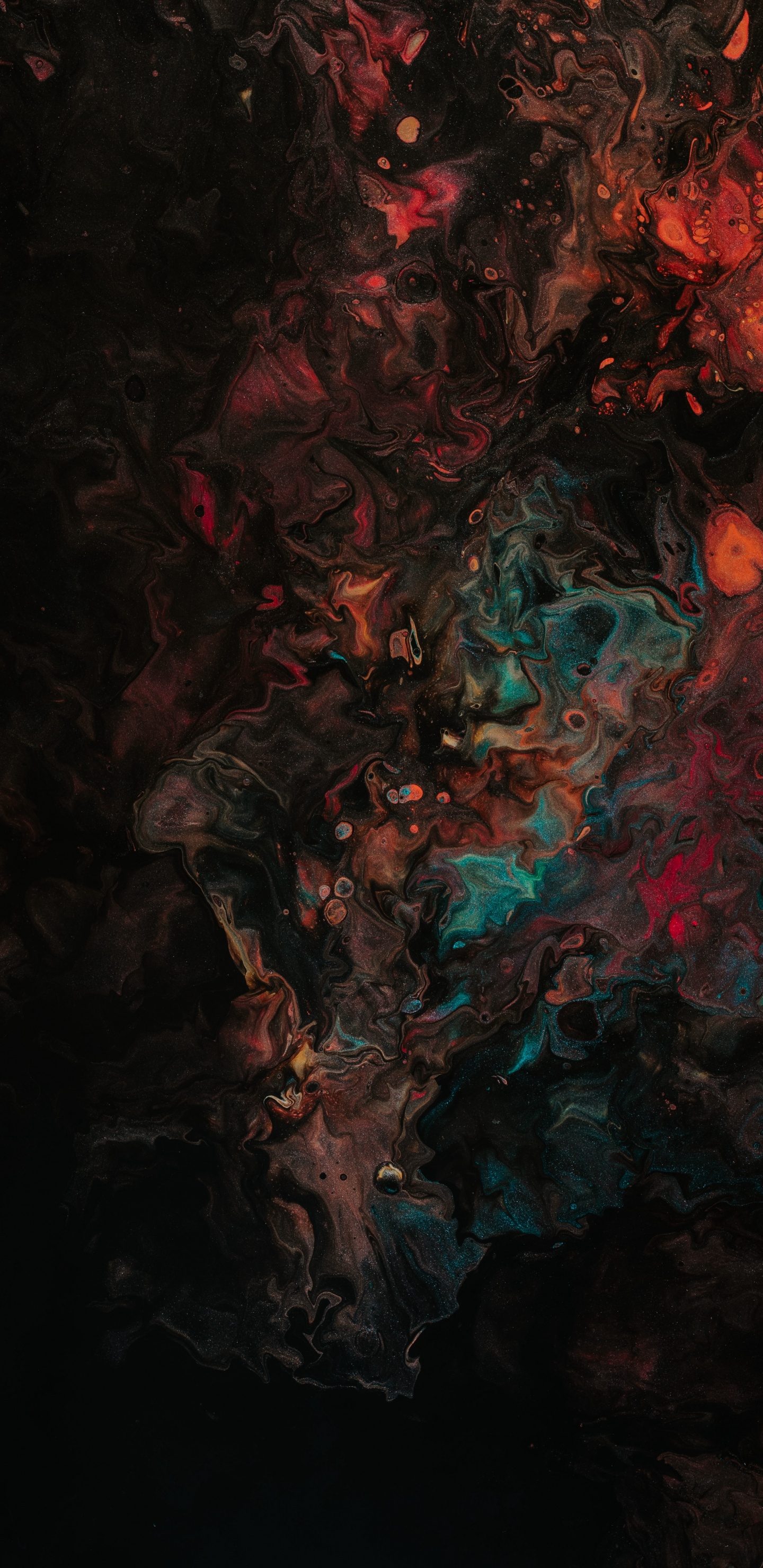 Pintura Abstracta Azul Rojo y Negro. Wallpaper in 1440x2960 Resolution