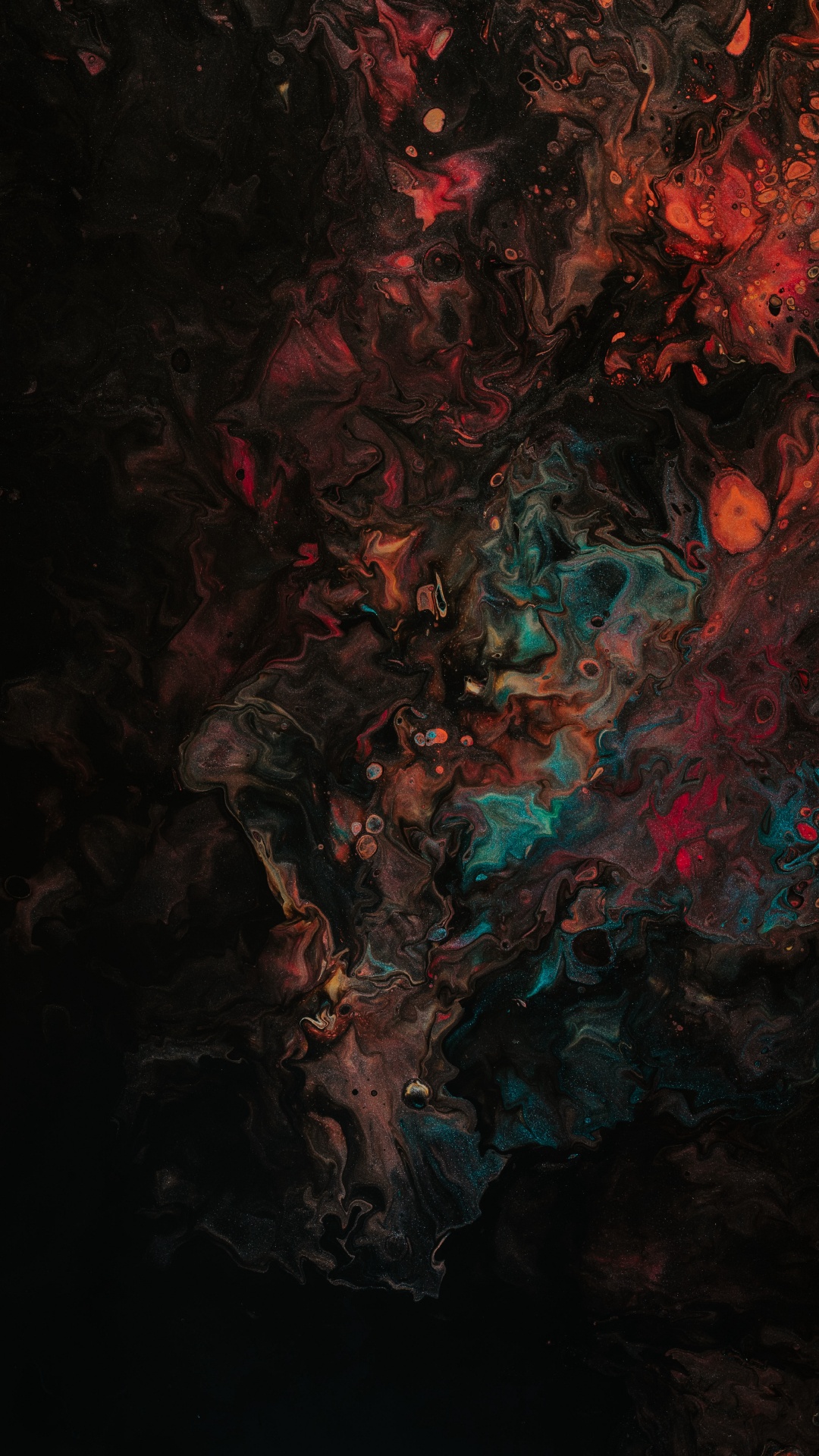 Blau-rote Und Schwarze Abstrakte Malerei. Wallpaper in 1080x1920 Resolution