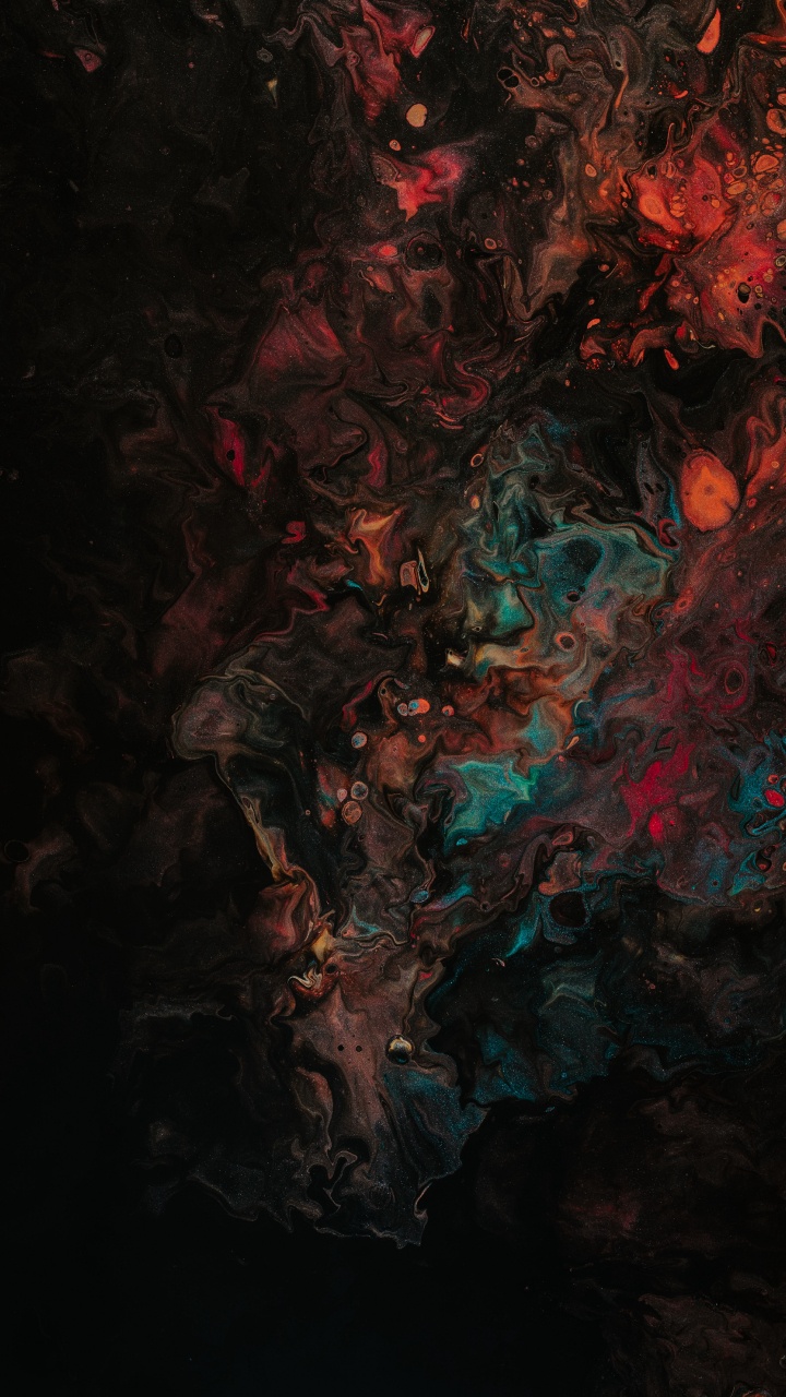 Blau-rote Und Schwarze Abstrakte Malerei. Wallpaper in 720x1280 Resolution