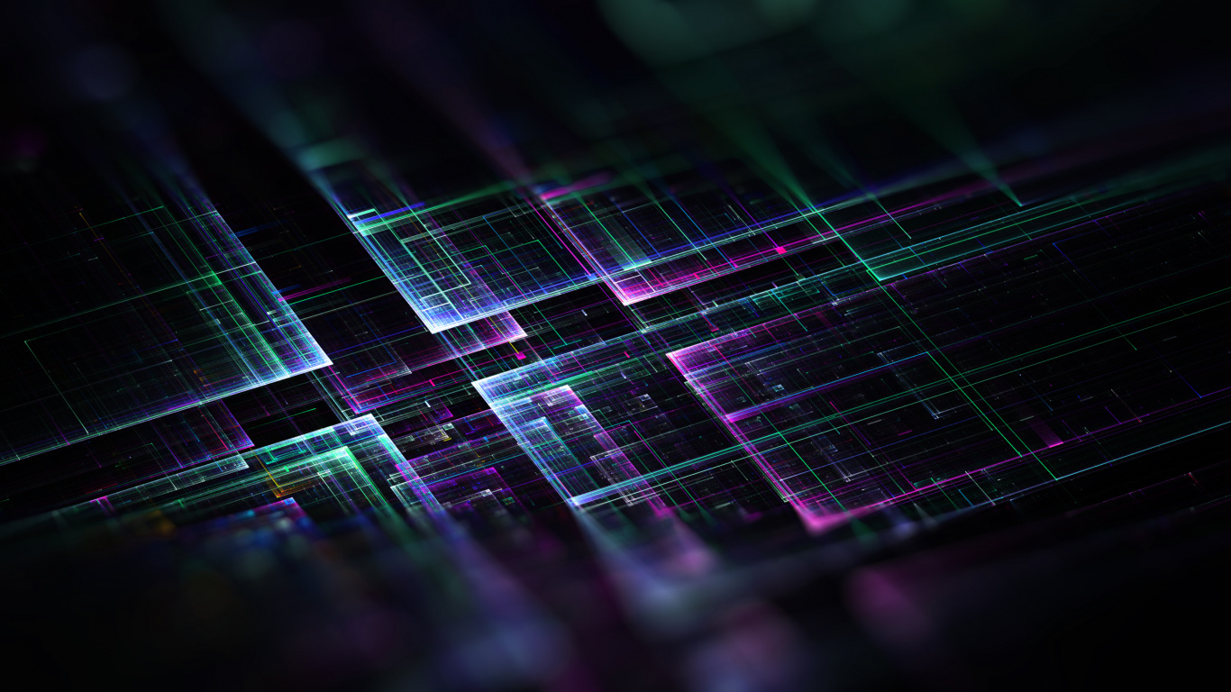 Bokeh de Luz Morado y Negro. Wallpaper in 1366x768 Resolution