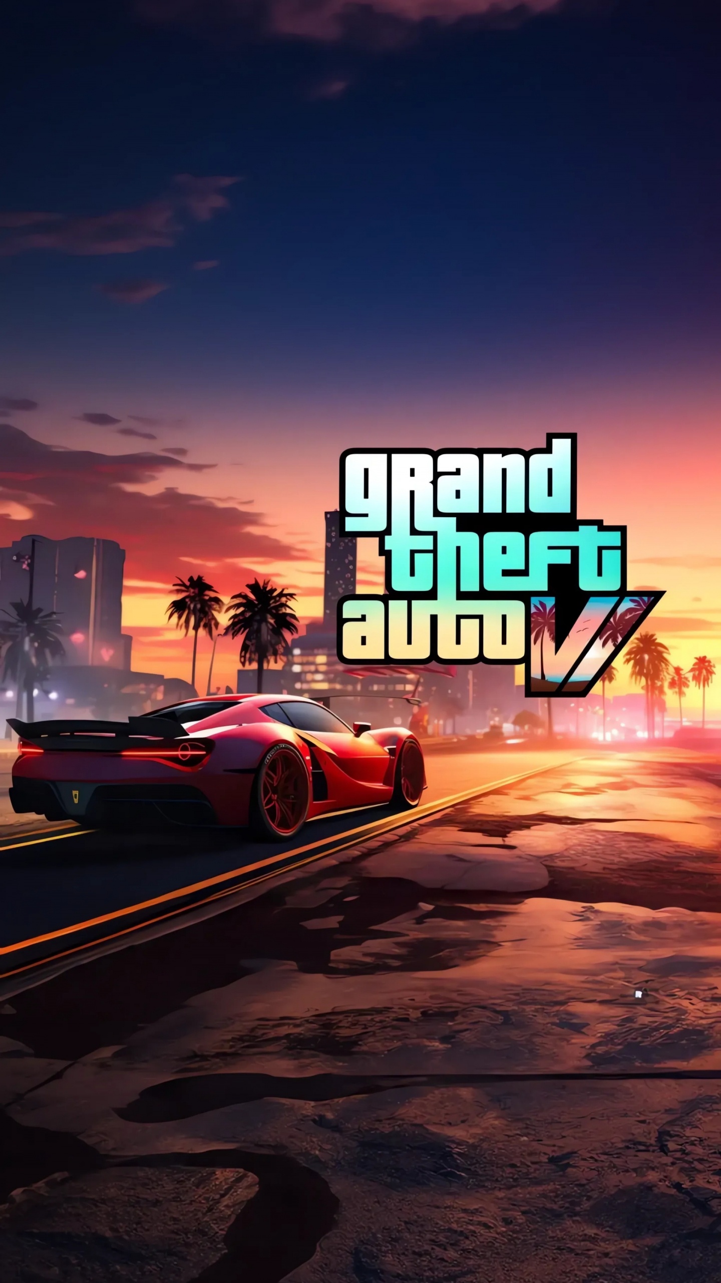 Grand Theft Auto VI, Grand Theft Auto v, Coche, Vice City, Rueda. Wallpaper in 1440x2560 Resolution