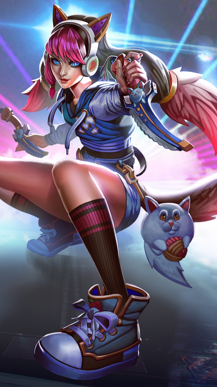 Woman in Blue and White Dress Anime Character. Wallpaper in 720x1280 Resolution